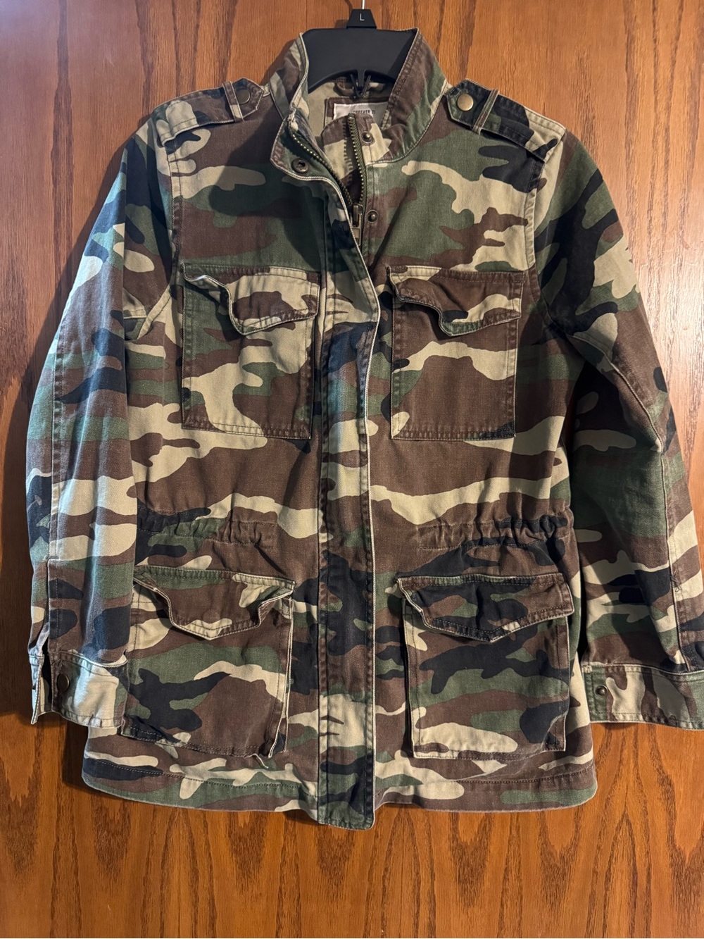 Forever 21 women’s Camo Utility Jacket - Green, Brown, Tan